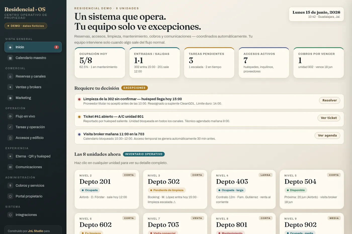 Inicio del centro operativo